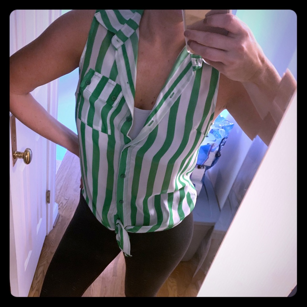 Green stipe top